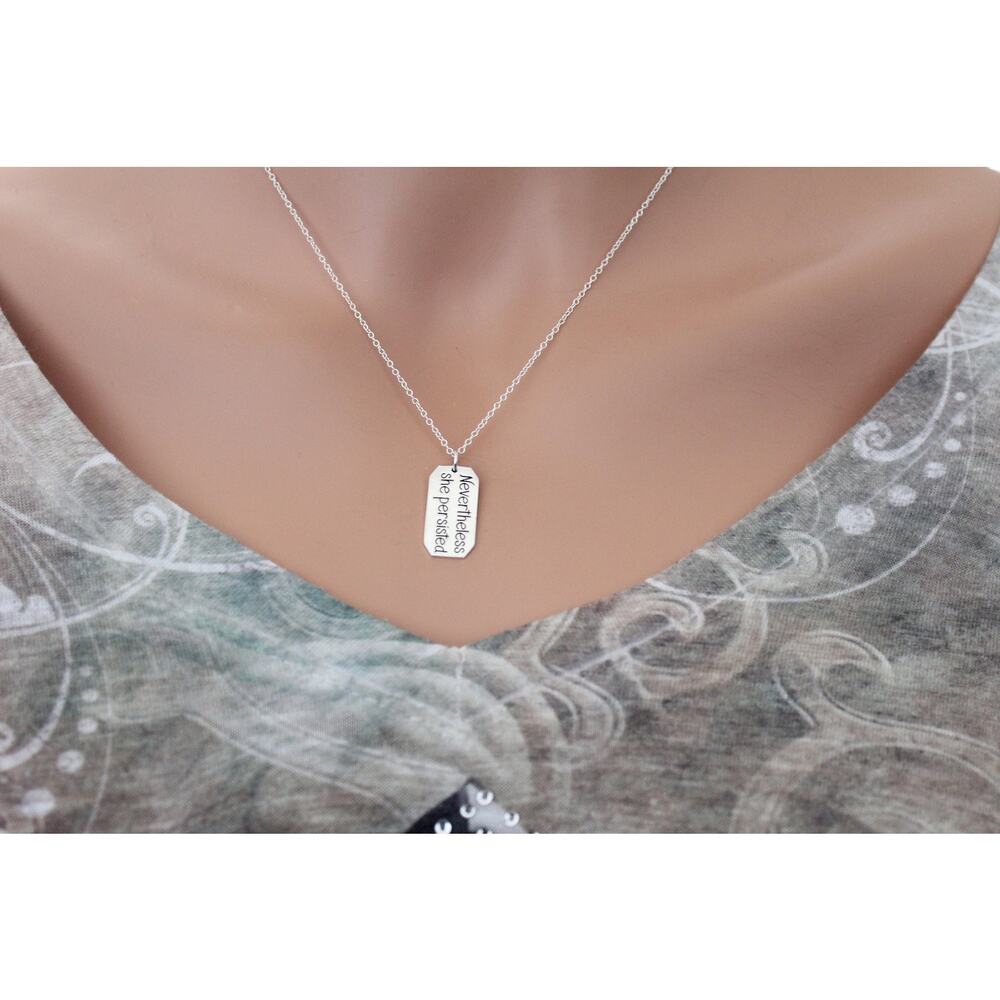 Sterling Silver Message Pendant - Nevertheless Sh… - image 3